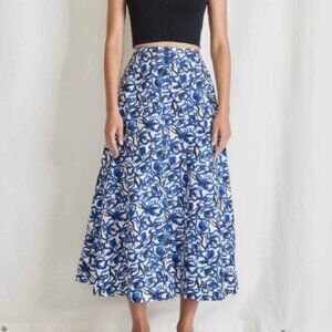 Apiece Apart Hisa Skirt - Brushed Floral Indigo